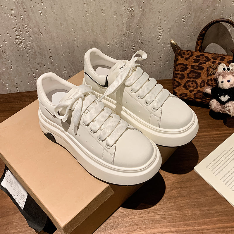 Pantofi casual damă cu șireturi și talpă platformă groasă, model nou modern