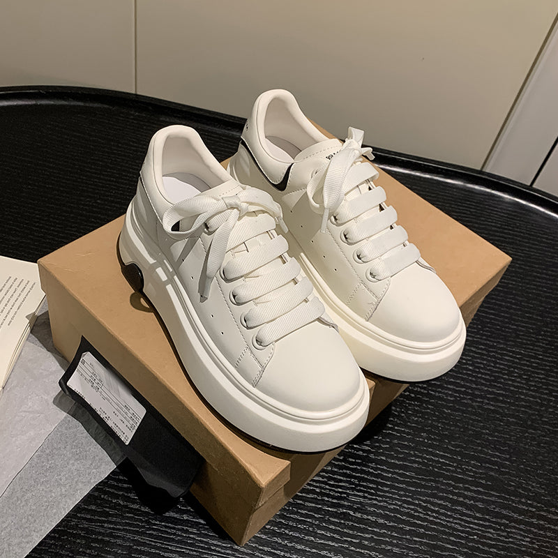Pantofi casual damă cu șireturi și talpă platformă groasă, model nou modern