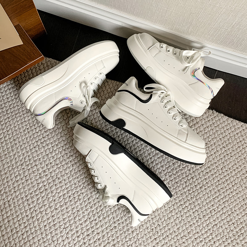 Pantofi casual damă cu șireturi și talpă platformă groasă, model nou modern