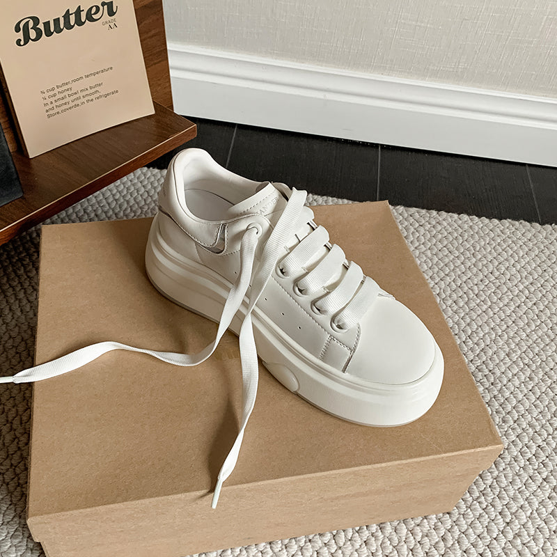 Pantofi casual damă cu șireturi și talpă platformă groasă, model nou modern