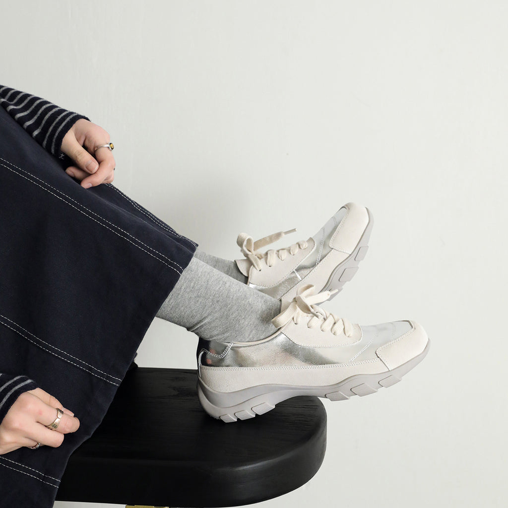 Pantofi sport damă din piele naturală, talpă groasă confortabilă, model casual coreean