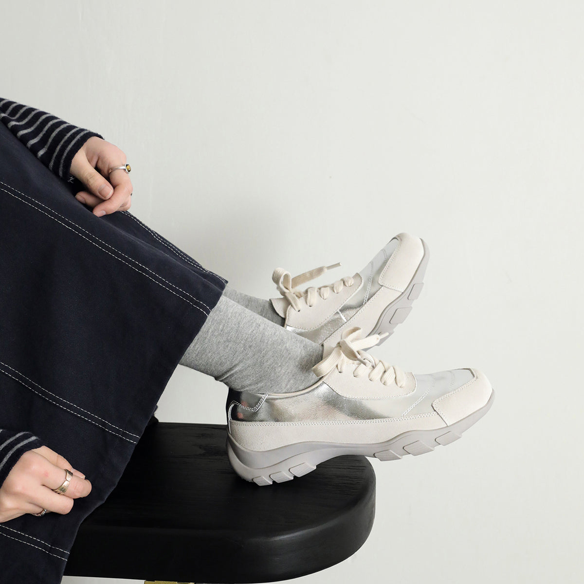 Pantofi sport damă din piele naturală, talpă groasă confortabilă, model casual coreean