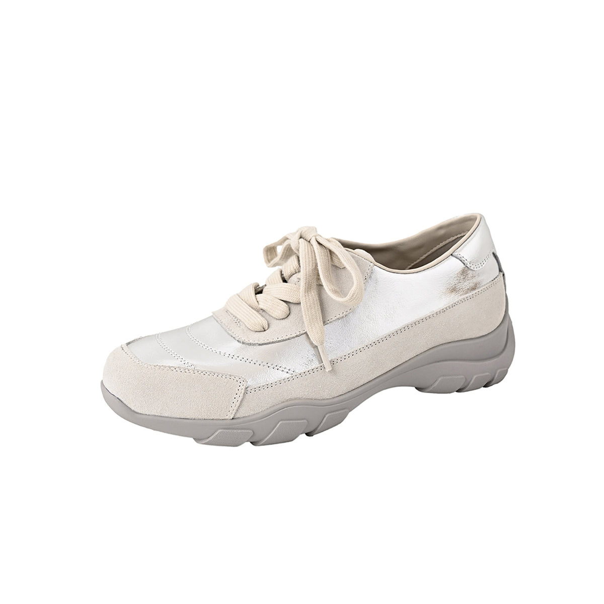 Pantofi sport damă din piele naturală, talpă groasă confortabilă, model casual coreean