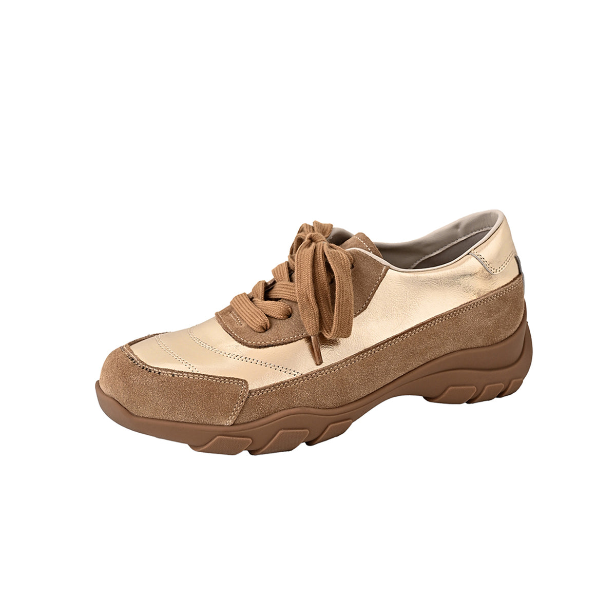 Pantofi sport damă din piele naturală, talpă groasă confortabilă, model casual coreean