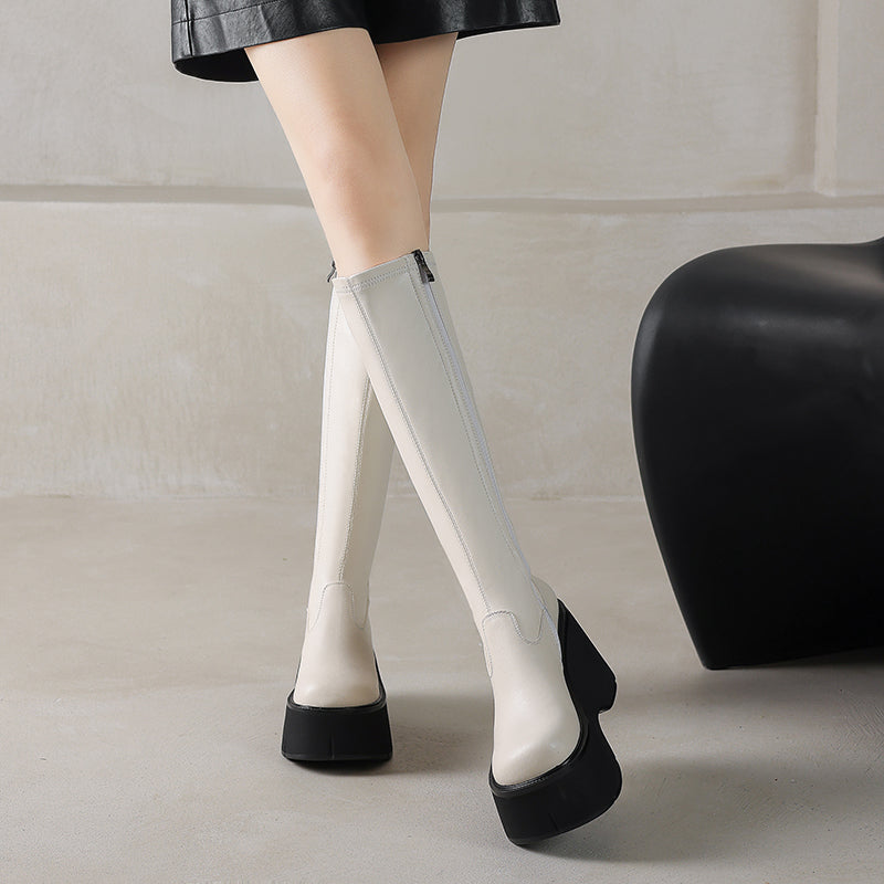 Botine elastice damă cu platformă groasă, model nou, încălțăminte scurtă confortabilă